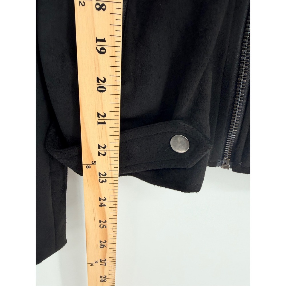 Pixley Stitch Fix Black Faux Suede Moto Jacket Womens Large Zip Biker - Picture 6 of 8